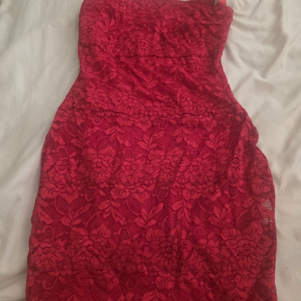 Guess Red Strapless Bodycon Dress
